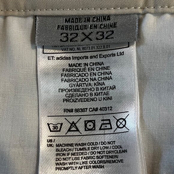 Adidas Golf Pants Mens ClimaLite Size 32x32 Beige Straight Leg ZIP Fly Golfing - Picture 6 of 9